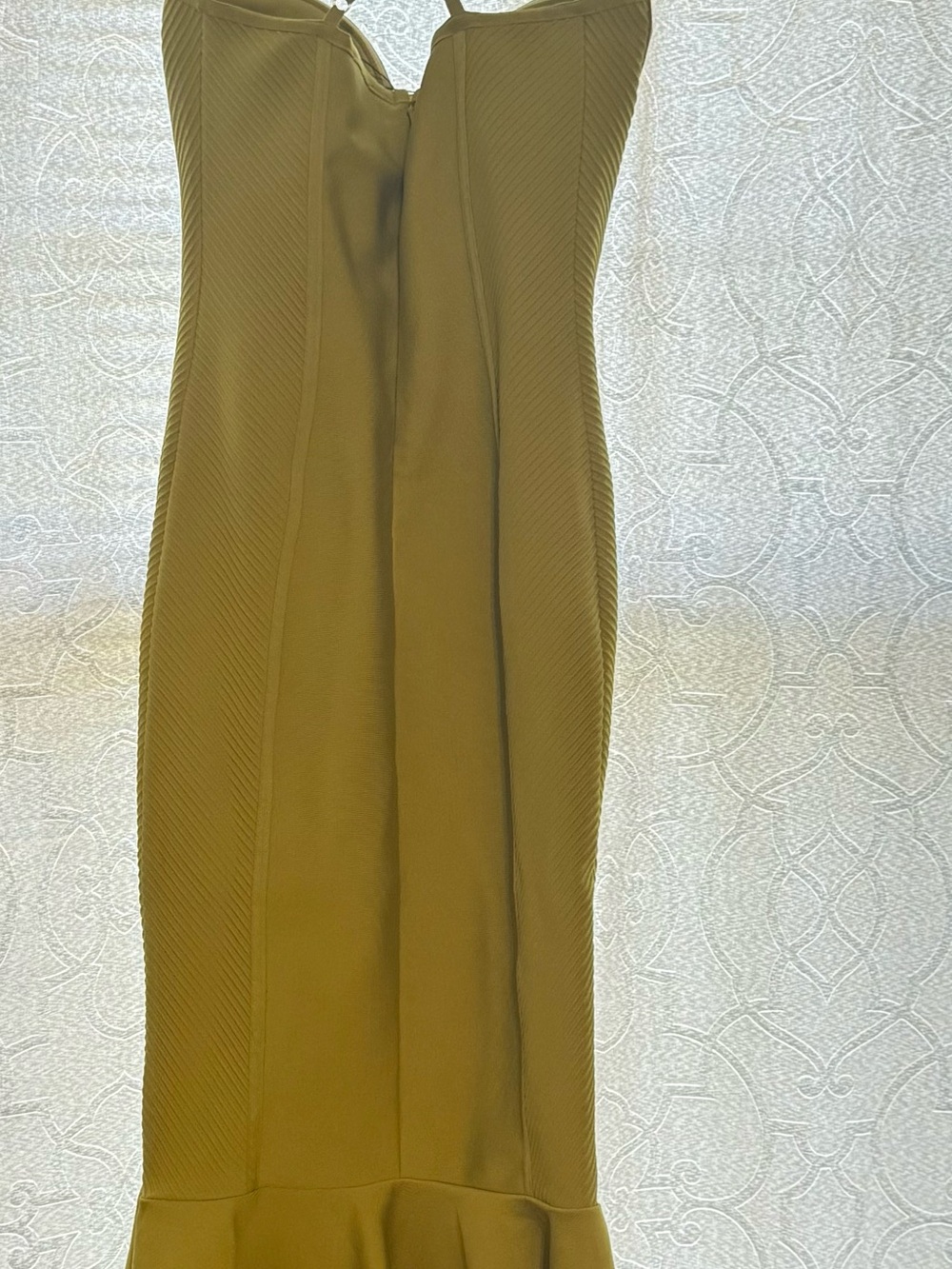 Fashion Nova Chartreuse Halter Mermaid Bodycon Dress - Picture 4 of 6